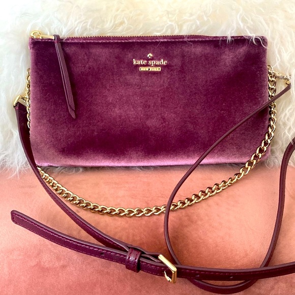 Kate Spade Purple Velvet Crossbody Bag NWOT! - Picture 1 of 10